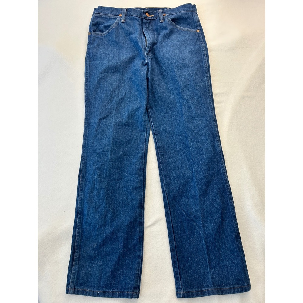 Wrangler Cowboy Cut Slim Fit Jeans Mens 33x30 Blue Denim Straight Leg